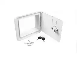 Carbest drzwiczki serwisowe z zamkiem white - 193 x 165 mm
