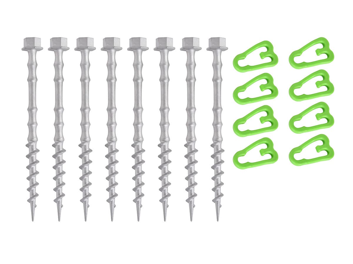 Obelink Alphagrip aluminiowe śledzie gwintowane z klipsami 20 cm – 8 sztuk
