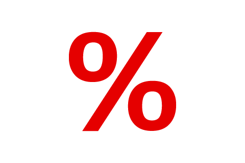Czerwony symbol rabatu