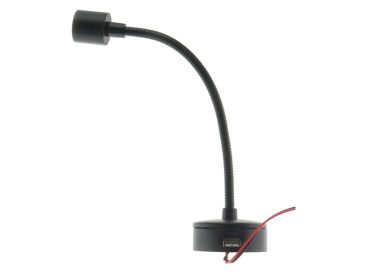 Black Swan LED lampka z portem USB