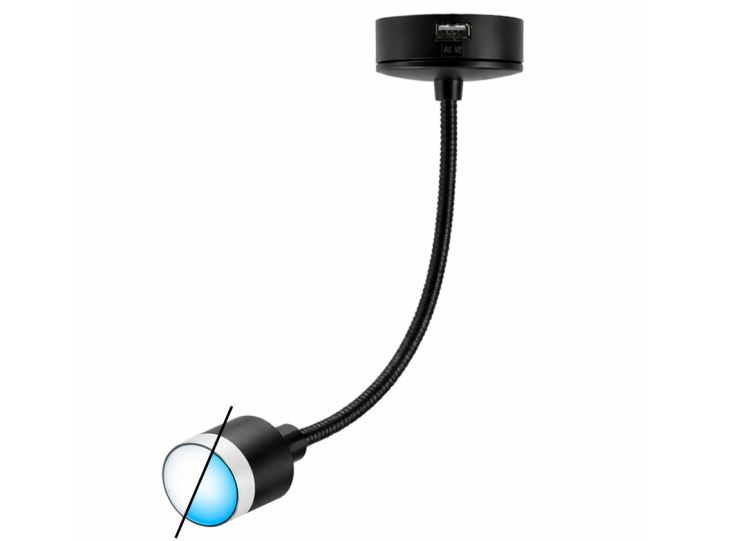 Black Swan LED lampka z portem USB