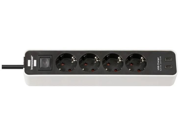 Brennenstuhl Ecolor listwa zasilająca z 2 wejściami USB-C - White