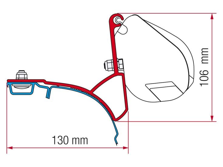 Fiamma F35 adapter VW T5/T6 Multivan Transporter po 2003