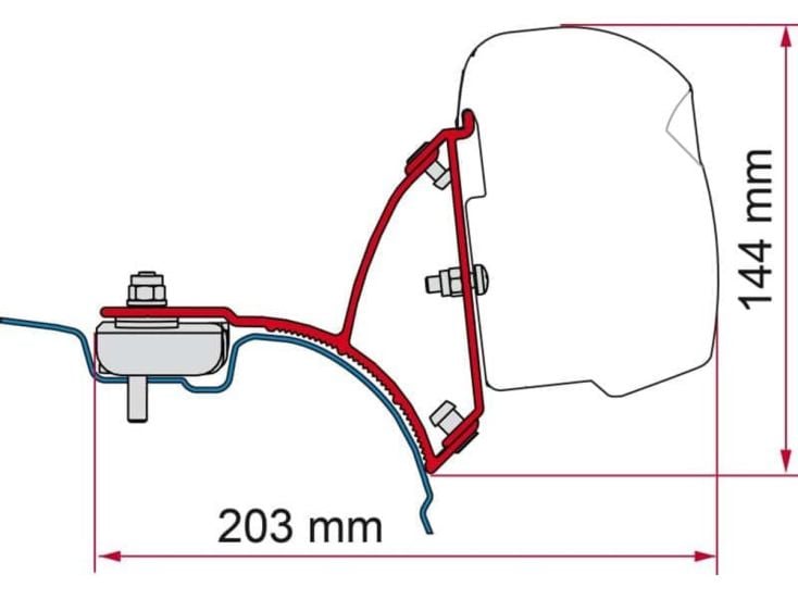 Fiamma F43 adapter VW T5/T6 Transporter Multivan