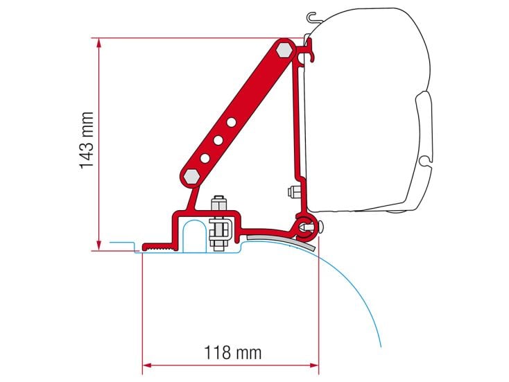 Fiamma F45 adapter Ducato H2 od 2006