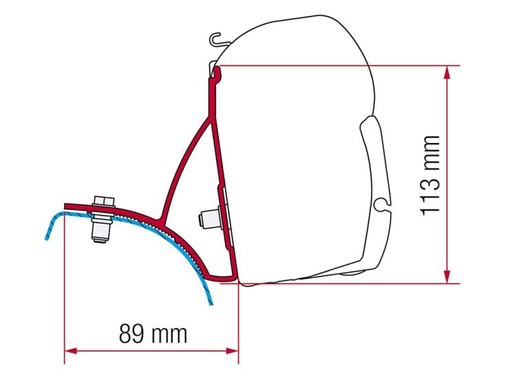 Fiamma F45 adapter do Trafic Vivaro Primastar po 2001 przed 2015