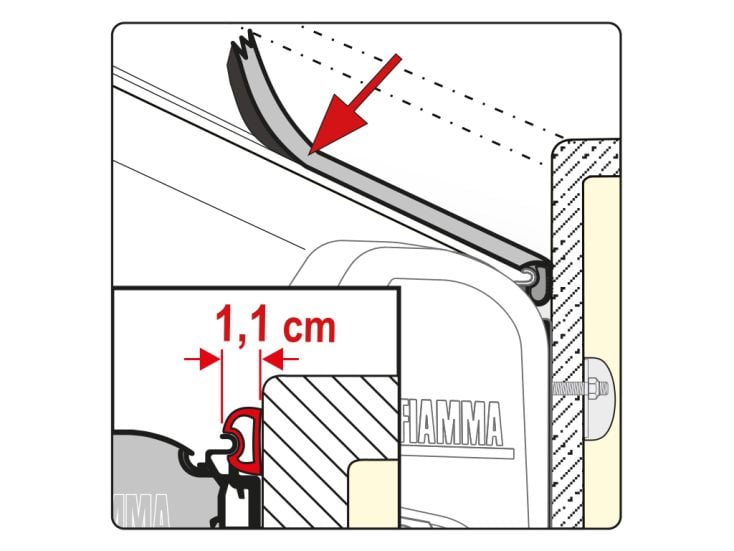 Fiamma Rain Guard S 550 gumowa uszczelka