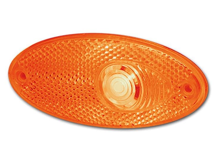Hella pomarańczowa owalna halogenowa boczna lampa obrysowa