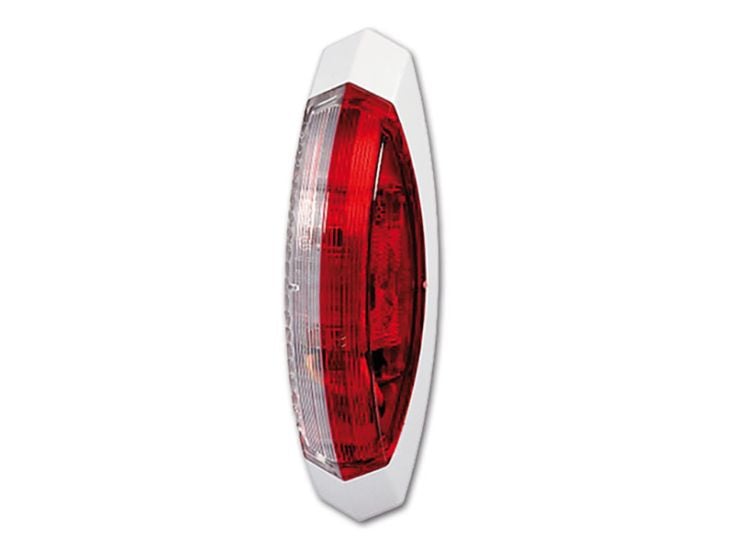 Hella biała boczna lampa obrysowa - lewa