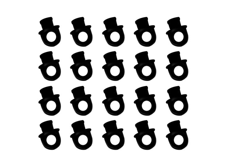 Obelink Ösi żabki ślizg do zasłon (20 sztuk) - black