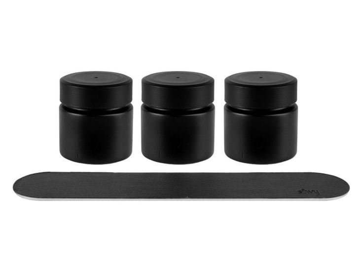 Silwy 3-częściowy 125 ml zestaw pojemników na przyprawy z magnesem - Black