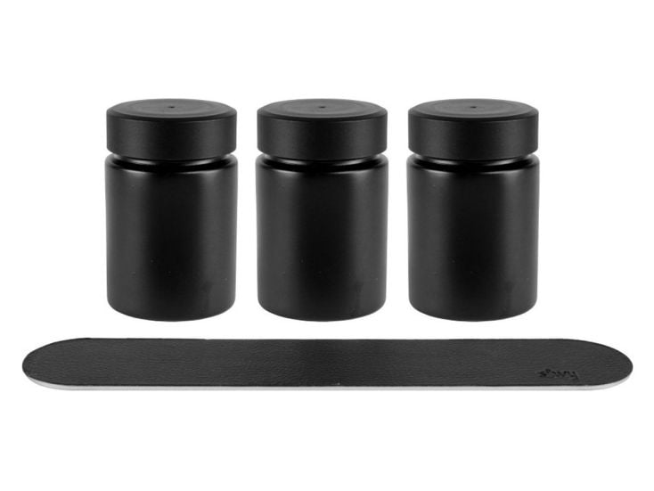 Silwy 3-częściowy zestaw pojemników na przyprawy z magnesem - Black