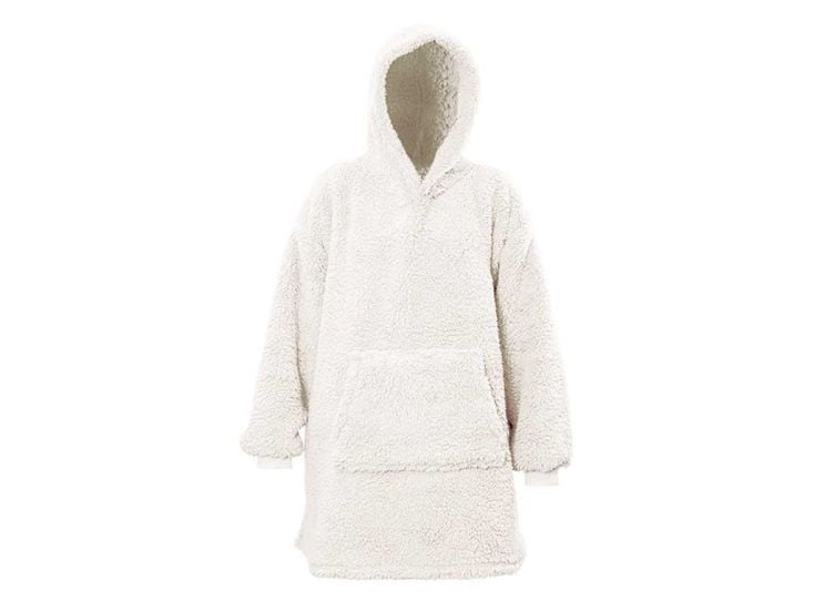 Unique Living Teddy oversized bluza z kapturem - Dove White
